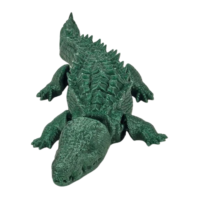 Dark green articulated alligator