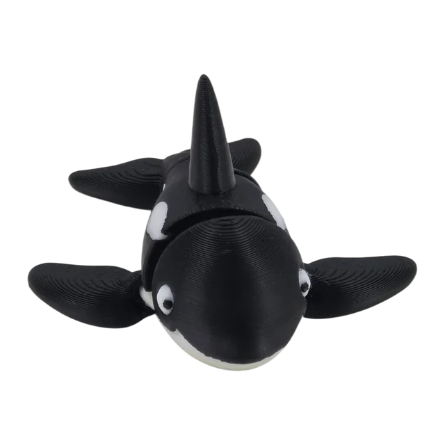 Black and white articulated orca
