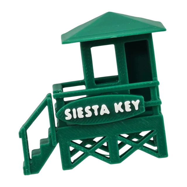 Green Siesta Key lifeguard shack magnet