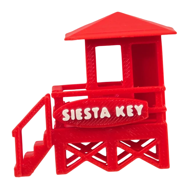 Red Siesta Key lifeguard shack magnet
