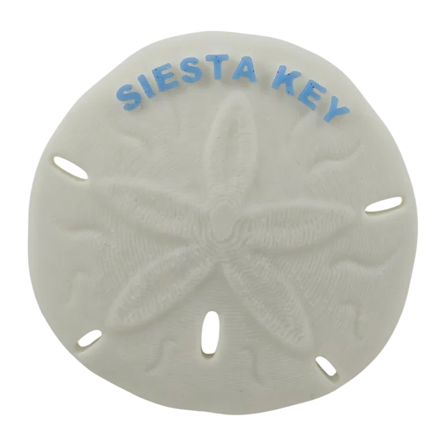 White sand dollar with Siesta Key lettering