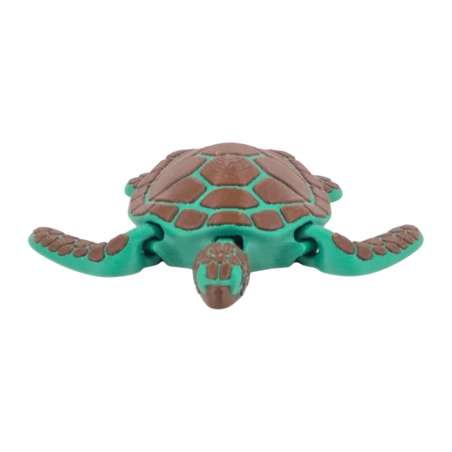 Green and brown articulated sea turtle
